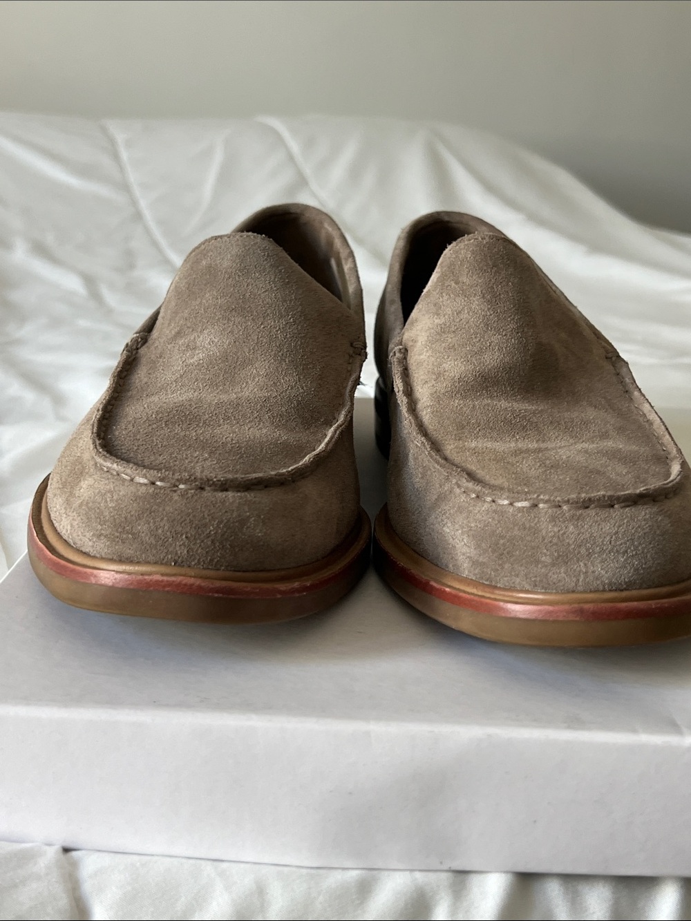 Vince Taupe Suede Slip-On Loafers - Picture 5 of 8